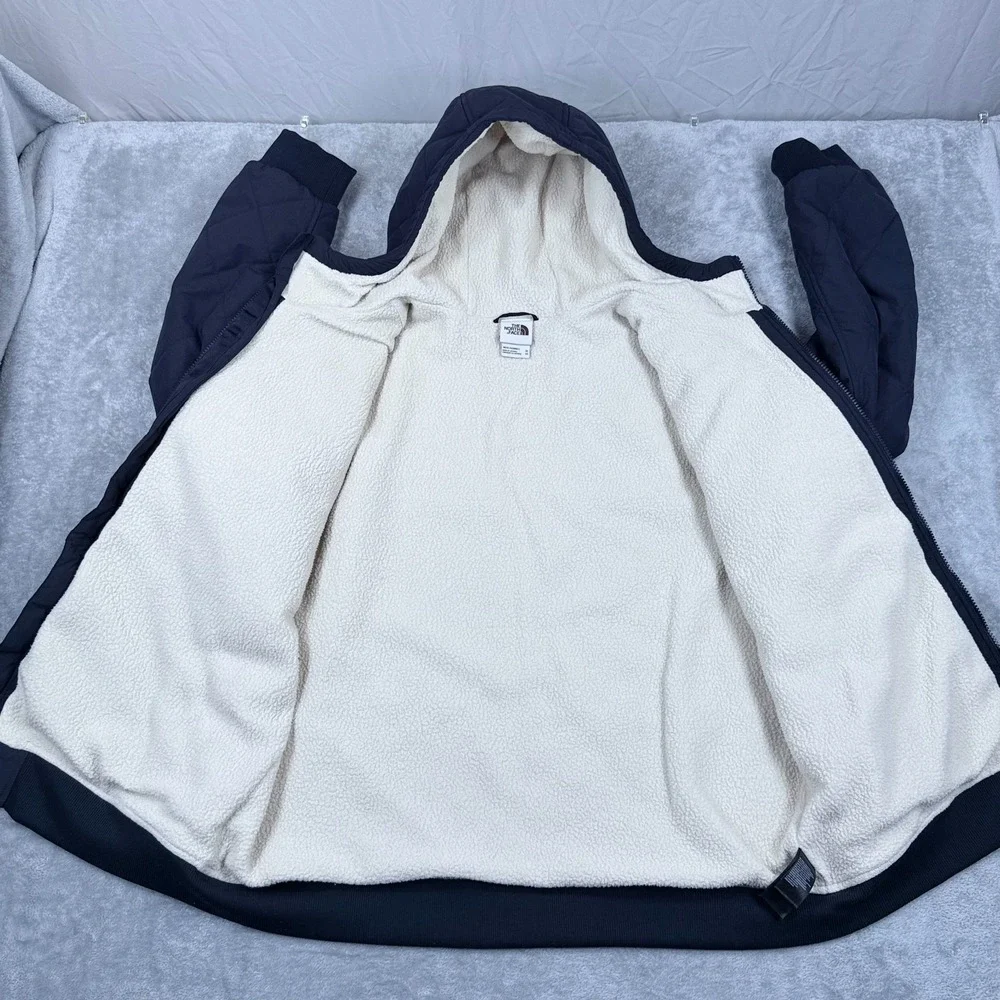 The North Face Cuchillo Insulated Quilted Jacket Men XL Hood Sherpa Fleece Lined